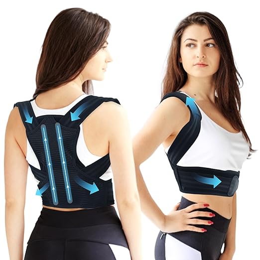 Posture Corrector for Kids Adjustable Back Straighter with Shoulder Pads Upper Back Posture Brace for Teenagers to Provide Spinal Support Improve Posture and Prevent Slouching (Large, waist size 31.5-37.5in)