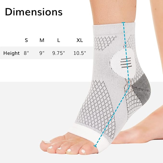 BraceAbility Neuropathy Socks (3 Pairs) - Multipack Peripheral Compression Diabetic Toeless Foot Sleeves for Nerve Damage in Feet, Ankle Gout, Plantar Fasciitis Relief for Men and Women (S - Gray)