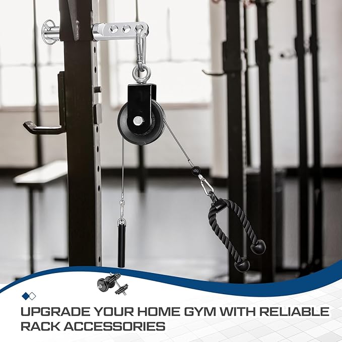 Lasnten Adjustable Fitness Rack Pulley Pin for 3" Racks - 1" Hole Heavy Duty Power Rack Attachment, Home Workout Equipment for Strength Training & Muscle Building, Gift for Fitness Enthusiasts