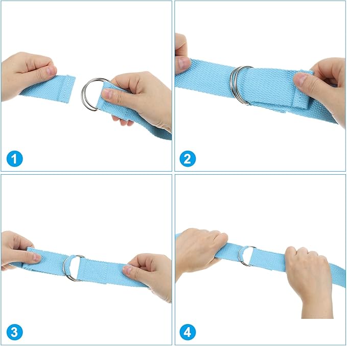 PATIKIL Yoga Strap for Stretching, Cotton Yoga Belt with Adjustable Metal D-Ring Buckle Stretch Band for Fitness Pilates