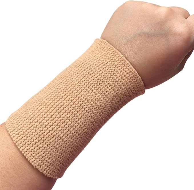 Ankle Gel Sleeves with Cushion Support Elastic Sleeves for Ice Skating, Hockey, Hiking Nude Color Non-Slip 1 Pair