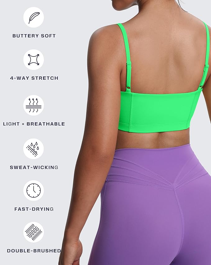 Aoxjox Women's Workout Bandeau Bras Training Fitness Running Yoga Crop Tank