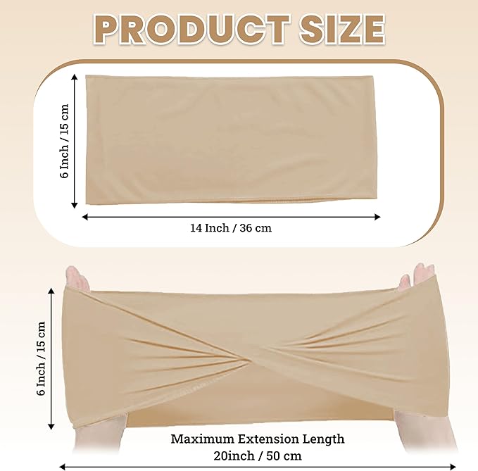 VDS Pack of 250 PCS | Champagne | Spandex Chair Sashes Bows Without Buckle | Stretch Elastic Banquet Universal Folding Chair Band Tie with for Wedding Party Conference Celebration Event Decoration
