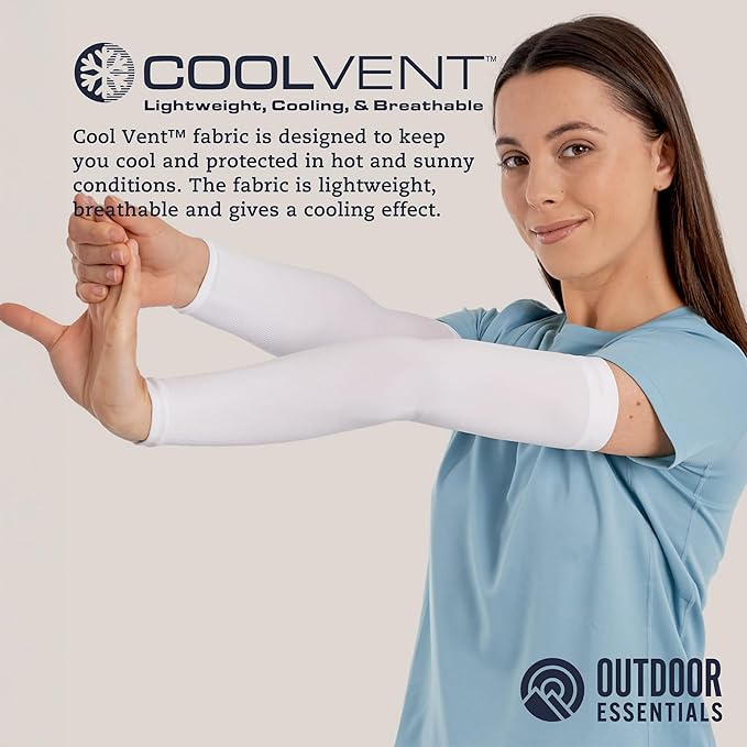 OutdoorEssentials UV Sun Protection Arm Sleeves - Compression Arm Sleeve, UV Arm Sleeves Men, Women - Golf Cooling Sleeves