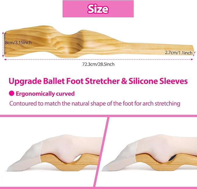 Uboway Ballet Foot Stretcher, Portable Dance Stretching Equipment with Elastic Stretch Band, Two Pads, Leg Strap, Small Bag for Easy Carry, Foot Stretcher for Dancers, Yoga People
