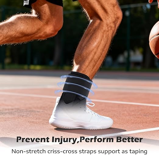 Ankle Brace for Sprained Ankle, Ankle Brace for Women Men Adjustable & Air Fabric Cool With 2 Removable Side Splints, Ankle Stabilizer for Basketball, Volleyball, Sports, Injury Recovery (Large)