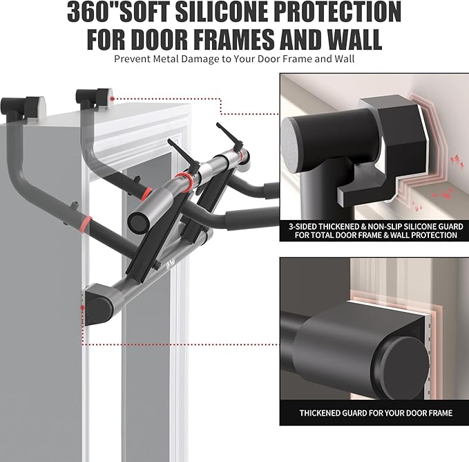 Ally Peaks Pull Up Bar for Doorway,Adjustable Handle Width Pullup Bar with 2Pcs Exercise Resistance Bands,New 2026 Upgraded At Home Workout Equipment Chin Up Bar,Multiple Original U.S. Patents