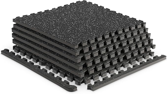 Marcy EVA Foam Interlocking Flooring Mat High Density Non-Slip Tiles for Fitness Equipment, Workout Cushion and Floor Protection
