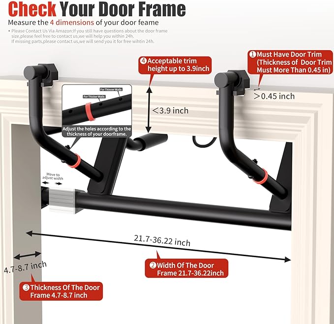 Ally Peaks Pull Up Bar for Doorway,Adjustable Handle Width Pullup Bar with 2Pcs Exercise Resistance Bands,New 2026 Upgraded At Home Workout Equipment Chin Up Bar,Multiple Original U.S. Patents