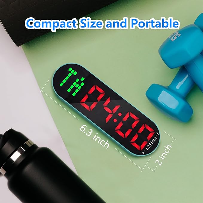 LUCORB Portable Gym Timer for Home Gym Interval Timer for Workout with Time Progress Bar/Rounds, Workout Clock for Boxing HIIT Tabata Emom Fitness Rechargeable Battery Powered…