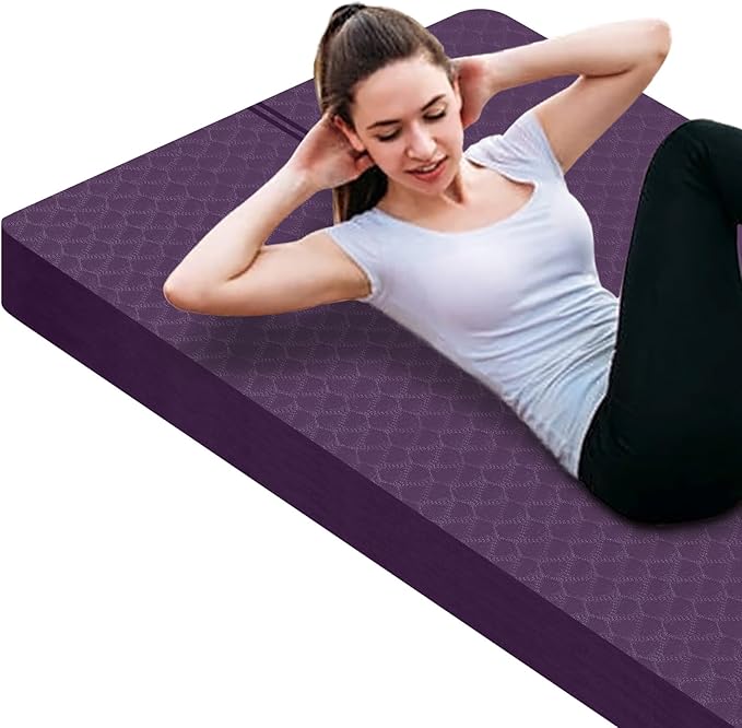 nuveti Large Exercise Mat - 15mm/20mm/30mm Thick Yoga Mat | Workout Mat for Fitness, Yoga, Pilates, Stretching & Floor Exercises for Women & Men with Free Carrying Bag