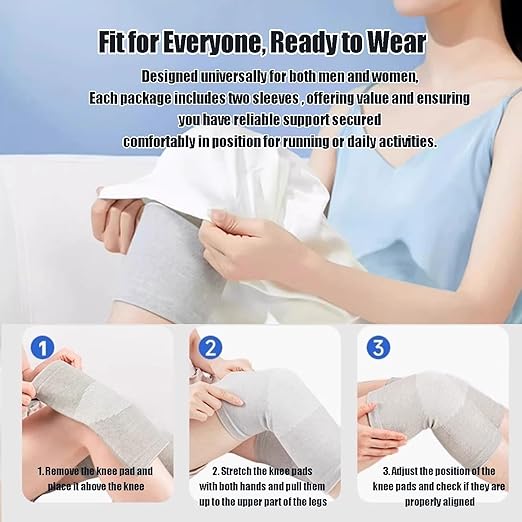 Bamboo Charcoal Compression Knee Sleeve - Elastic Knee Braces Pads Warmers Protective Knee Support for Arthritis and Runners (Gray+Black, Small)