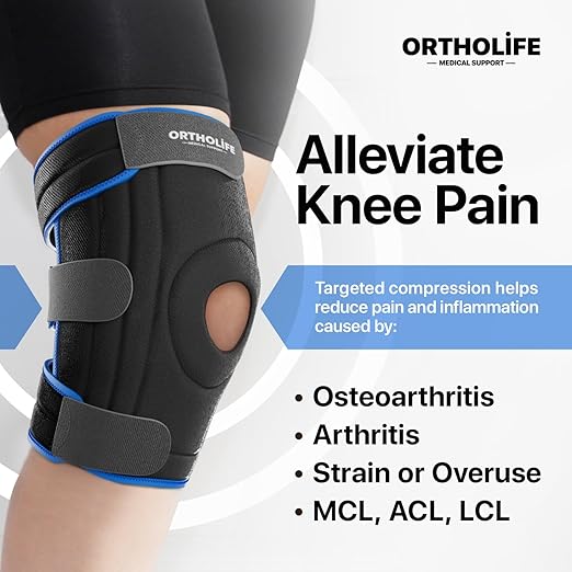 Knee Brace for Women and Men – Knee Compression Sleeve for Meniscus Tear, ACL, Arthritis Pain Relief, Patella Pad & Side Stabilizers – Please Check How To Size Video (Blue, Large)