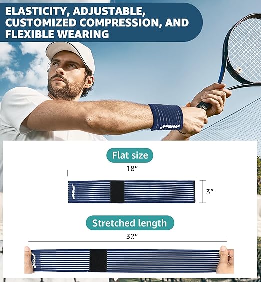 HiRui 2-Pack High-Elastic Wrist Support Straps Wrist Compression Bandage - Wrist Wraps Wristbands for Carpal Tunnel Arthritis Tendonitis Weightlifting Tennis Basketball - Breathable Soft (Navy Blue)