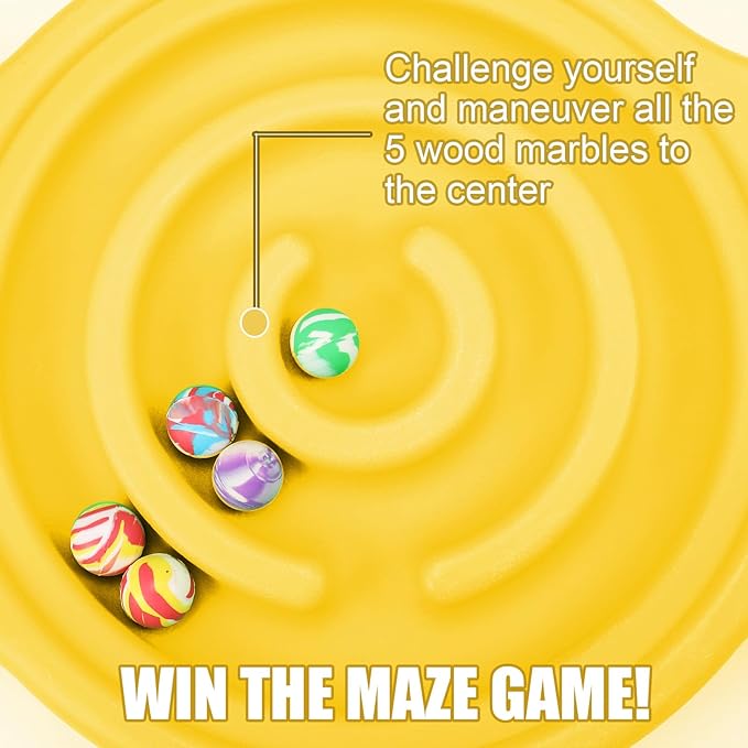 Seenelling Maze Balance Board for Kids Plastic Wobble Rocker Balance Board with Mini Balls Load 220lb Balance Game with Handles for Toddler Balancing Exercise Equipment Game, 24.5 x 11.8 Inch
