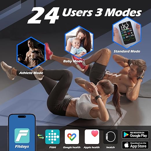 Lepulse Smart Scale for Body Weight with BMI Body Fat Muscle Mass, Weight Scale 4.68" Large Display with Trend, High Accurate 22 Body Composition Scale with Heart Rate, Bathroom Scale with App, White