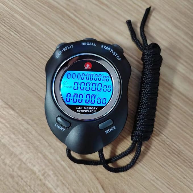 Stopwatch Timer, Digital Stop Watch with 0.01second & 0.001second Timing, Metal 10/100/400 Laps Memory, Rolilink Large dispaly Alarm Clock for Coach Sports Running Marathon