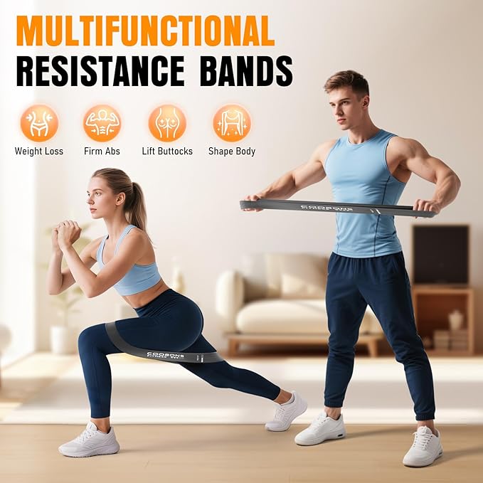 Resistance Bands for Working Out, Exercise Bands Resistance Bands Set with 5 Resistance Levels, Latex Loop Bands for Women Men, Workout Bands for Legs, Glutes, Strength Training, Yoga, Home Gym