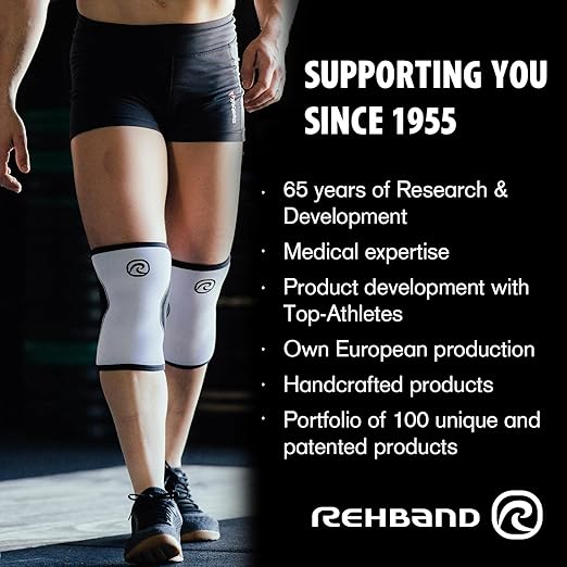 Rehband Knee Sleeve 3mm Neoprene, Lightweight Knee Brace for Endurance and Ball Sports, Unisex Compression Starter Knee-Sleeves, Breathable Running Knee Support, Colour:Purple - 1 Pair, Size:Small