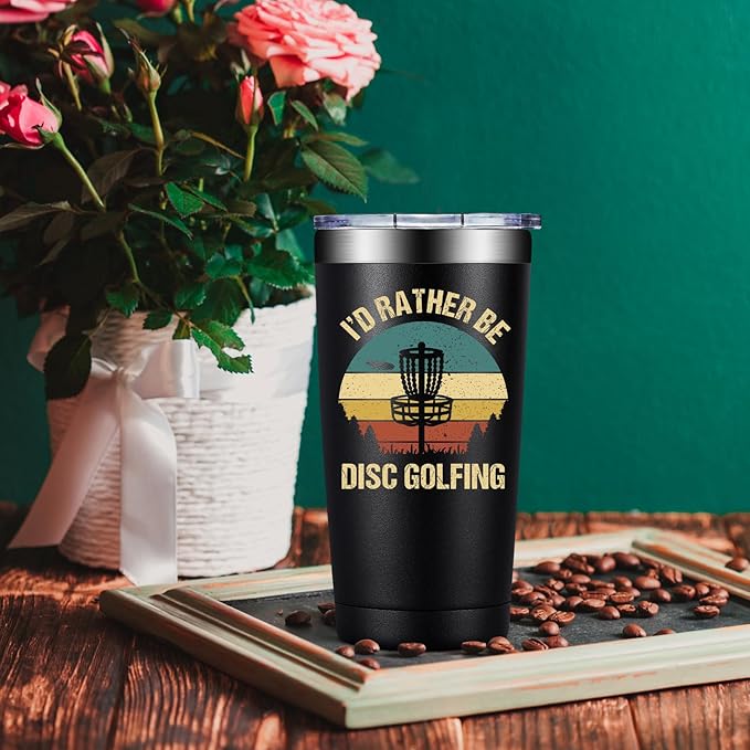 Disc Golf Gifts for Men - Christmas, Birthday Gifts for DiscGolf Player - I’d Rather Be Disc Golfing Tumbler Cup 20 oz