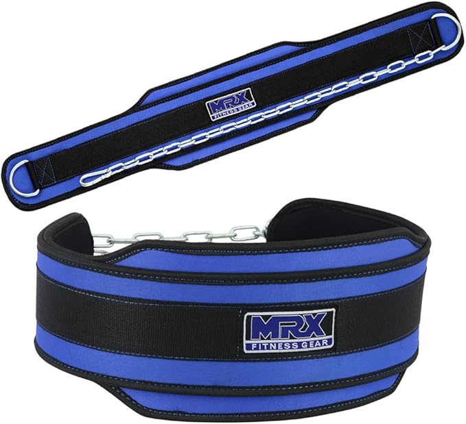 MRX Weight Lifting Belt DIPPING BELTS with Metal Chain Exercise & Fitness