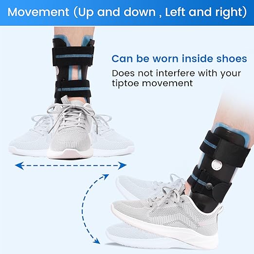 Velpeau Air Gel Foam Ankle Stabilizer Support Brace for Sprained Ankle, Ligament Injury, Tendonitis, Adjustable Rigid Stirrup Ankle Splint for Women and Men (Gel Version, Small, Right Foot)