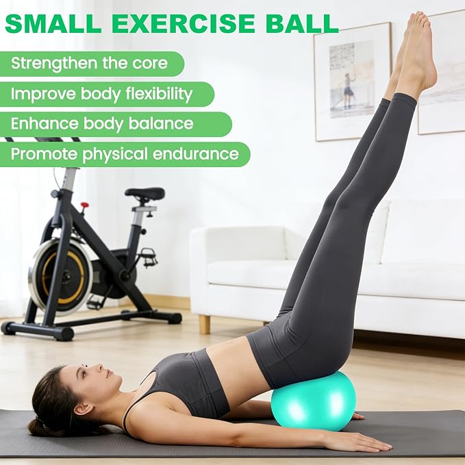 9 Inch Pilates Ball Small Exercise Ball, Workout Ball for Barre, Pilates, Yoga, Stability, Workout, Balance, Fitness at Gym Home Office