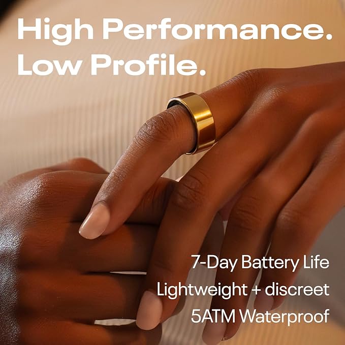 Reebok Smart Ring for Women or Men - Shiny Gold - Subscription Free - The Next Generation of Wearable Technology - Fitness and Sleep Tracker - Monitors Wellbeing and Recovery
