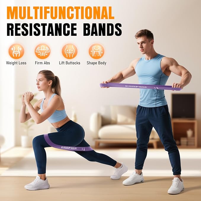 Resistance Bands for Working Out, Exercise Bands Resistance Bands Set with 5 Resistance Levels, Latex Loop Bands for Women Men, Workout Bands for Legs, Glutes, Strength Training, Yoga, Home Gym