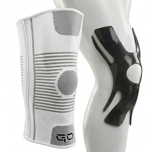 Kinesiology Knee Compression Sleeves - Professional Knee Support Braces for Men and Women for Joint Pain Relief, Swelling, ACL, MCL, FSA and HSA Approved (White, Large)