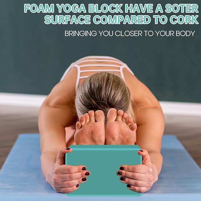 Yoga Block - Unsupported Latex Eva foam - Soft non slip surface with bevel for yoga, pilates, meditation - Yoga accessories for stability, balance and deep stretching