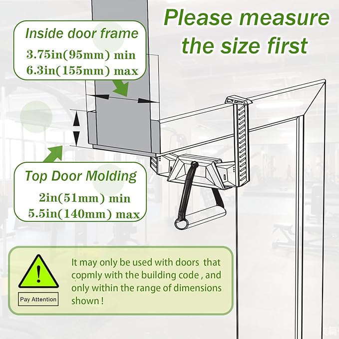 Portable Pull Up Bar,Pull Up Bar Door Frame for Work from Home Fitness.Load bearing capacity exceeding 330lbs