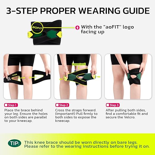 aoFIT Knee Brace for Men Women Knee Pain Meniscus Tear Arthritis Patella Dislocation Best Osteoarthritis Adjustable Compression with Memory Stabilizers for ACL MCL Breathable for Injury Recovery M