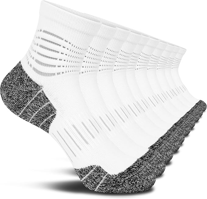IRAMY Ankle Compression Socks for Men Athletic Running Socks with Cushioned Support 3/5 Pairs