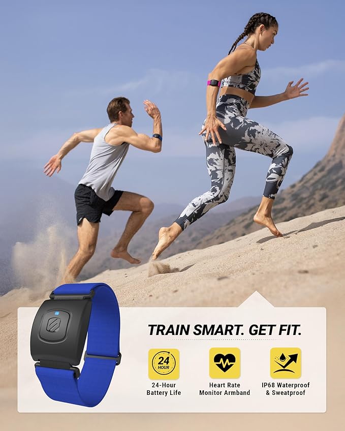 Scosche Rhythm+ 2.0 Heart Rate Monitor Armband for Running, Cycling, Exercise & Recovery with Bluetooth, ANT+, Optical Sensor for HRV & RRi Data, IP68 Waterproof Fitness Tracker with 24hr Battery Life