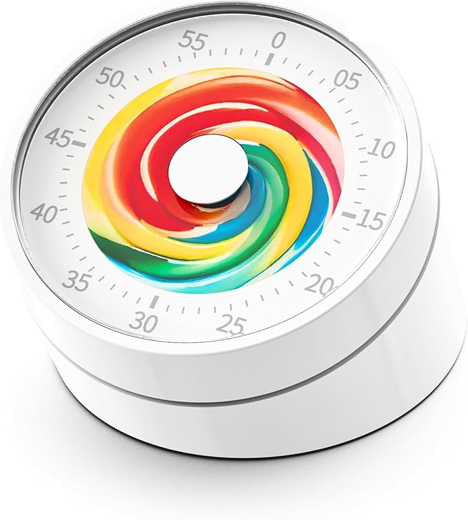 Visual Classroom Timer for Kids - Desk 60 Minutes Countdown Timers for Teachers and Students, Non-Ticking Homeschool Study Supply Time Cognition Tool for Toddler, Easy Rotating and Reading