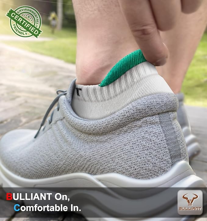 BULLIANT Men Running Socks,Active Ankle Socks No Show For Men With Cushioned Footbed Arch Support Breathable Wicking