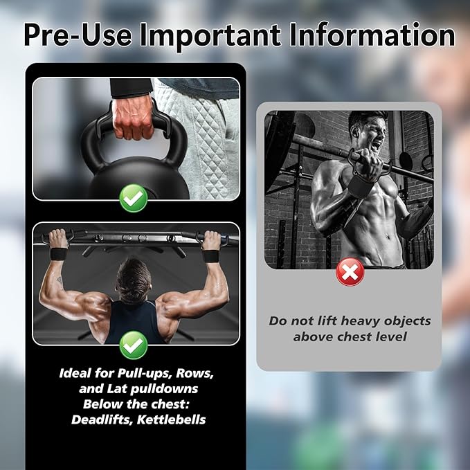 Weight Lifting Hooks with Gym Grip, 330 LB Adjustable Strap Hand Grips with Thick Wrist Padding for Weightlifting, Deadlifts, Pull-Ups, Strength Training, Wrist Wraps Hooks for Seniors (2 Pair)