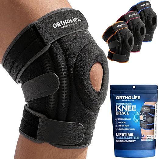 Knee Brace for Women and Men – Knee Compression Sleeve for Meniscus Tear, ACL, Arthritis Pain Relief, Patella Pad & Side Stabilizers – Please Check How To Size Video (Gray, Large)