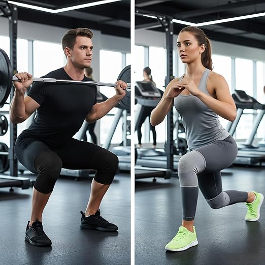 Bamboo Charcoal Compression Knee Sleeve for Runners & Arthritis - Elastic, Breathable Knee Support Pads with Warmth & Odor Control (Gray+Black) (Small)