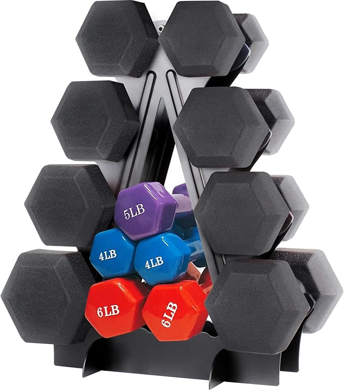 Dumbbell Rack 4 Tier Weight Rack for Dumbbells Compact Dumbell Rack Stand Only for Home Gym Weight Stand, (Rack ONLY)