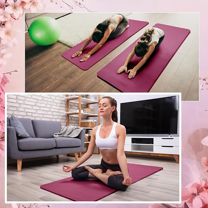 Timgle 6 Pcs 10mm Thick Yoga Mat Bulk 68 x 24 Inches Anti-slip Tear-resistant Exercise Mat Adult Gym Mats for Fitness, Stretching, Workout and Studio, Outdoor Yoga, Pilates