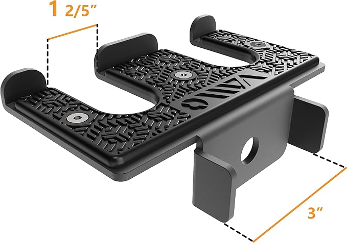 VAIIO 2-in-1 Olympic Barbell Holder and Resistance Band Anchor for Power Racks, Fits 5/8"-1" Holes, Heavy Duty Steel Bar Storage Hanger with Protective Padding