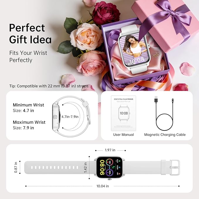 Tensky Smart Watch for Women/Men, 1.85'' HD Activity Smartwatch for iPhone/Android/Samsung, 100+ Sport Modes Fitness Tracker (Answer/Make Call), Alexa Built-in,Sleep/Heart Rate/SpO2 Monitor/Waterproof