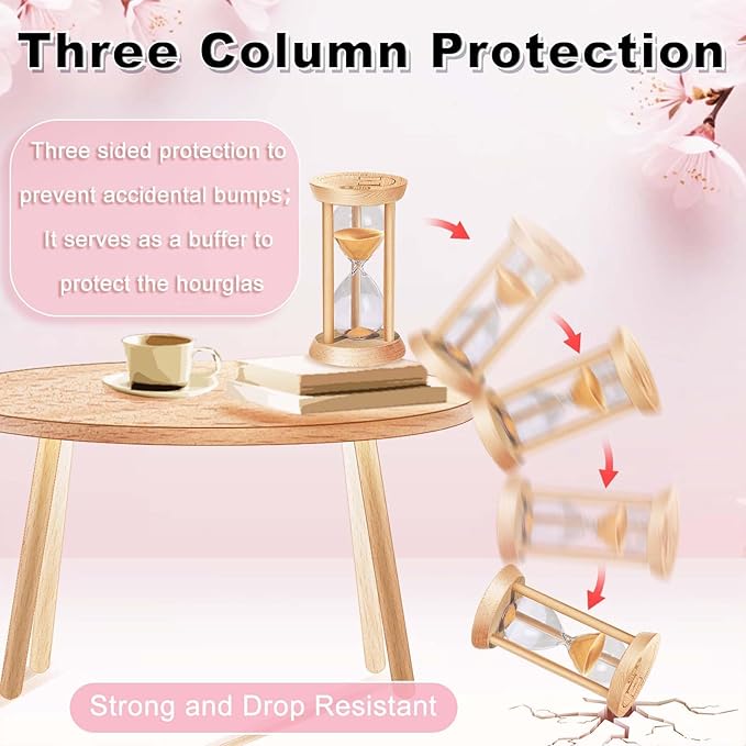 2 Minute Bamboo Sand Timer,2 Min Hourglass, Small Wooden Sand Clock, Reloj De Arena, Hour Glass Sandglass for Home, Office, Decorative, Game, Classroom