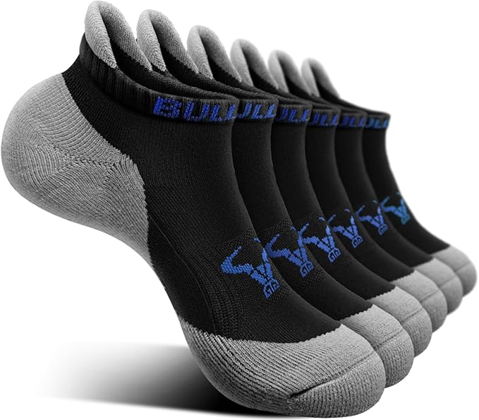 BULLIANT Men Running Socks,Active Ankle Socks No Show For Men With Cushioned Footbed Arch Support Breathable Wicking