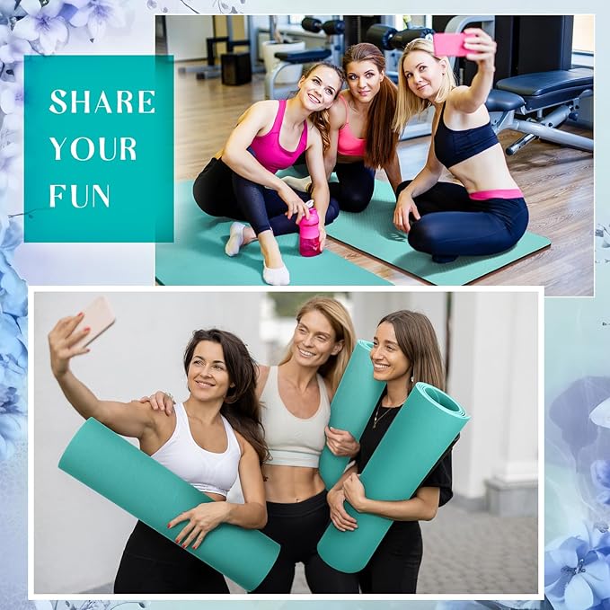 Timgle 6 Pcs 10mm Thick Yoga Mat Bulk 68 x 24 Inches Anti-slip Tear-resistant Exercise Mat Adult Gym Mats for Fitness, Stretching, Workout and Studio, Outdoor Yoga, Pilates