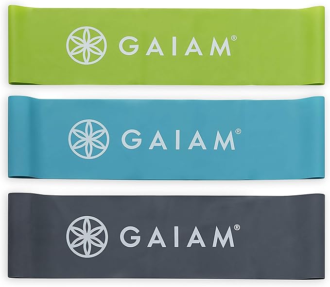 Gaiam Restore Loop Band Kit,Set of 3, Light, Medium,Heavy Lower Body Loop Resistance Bands for Legs and Booty Exercises & Workouts,15"x 4"Bands