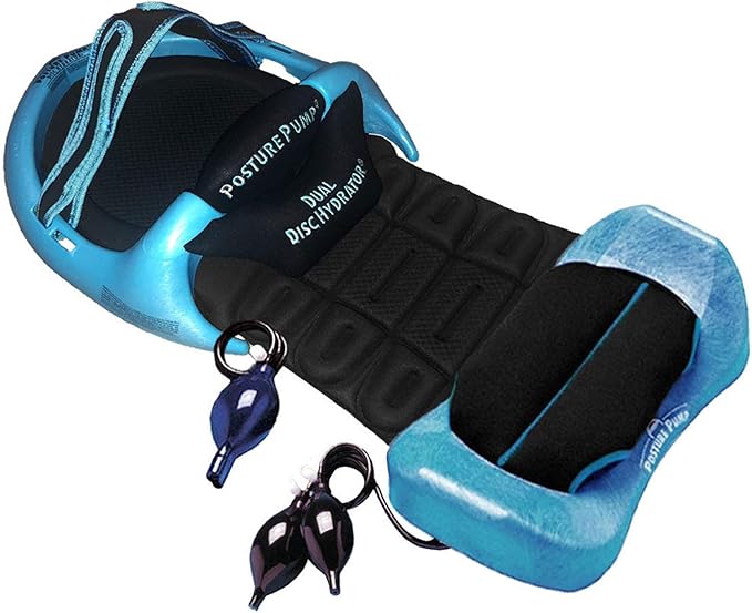 Posture Pump® Dual Deluxe Full Spine Traction Device Cervical and Lumbar Decompression System Spine Alignment Therapy Tool Posture Corrector for Neck & Lower Back Pain Model 4100-D