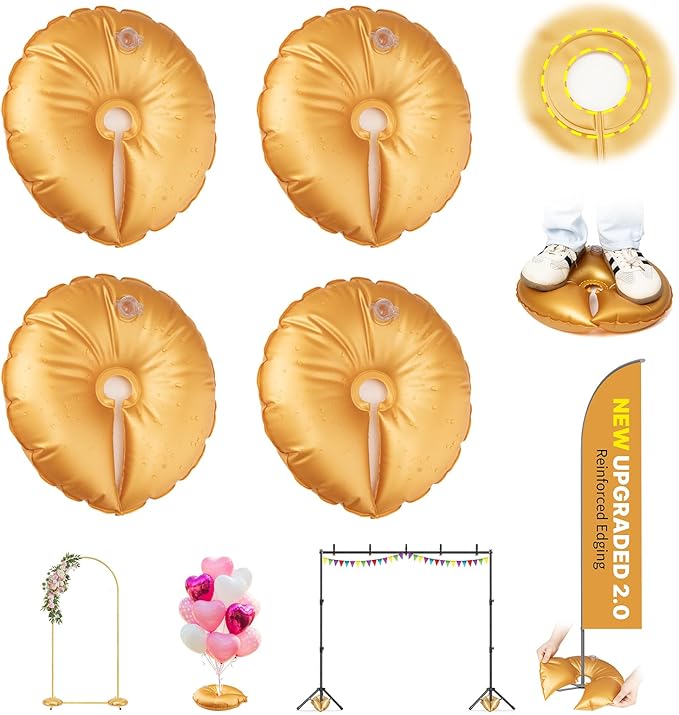 New 2 Pcs Balloon Arch Weights for Backdrop Stand - 50kg Pressure-Rated Weights for Arch Stand, Upgraded Thickened Openable Water Weight Bag for Wedding Birthday Party Christmas New Year(Each 10 Lbs)